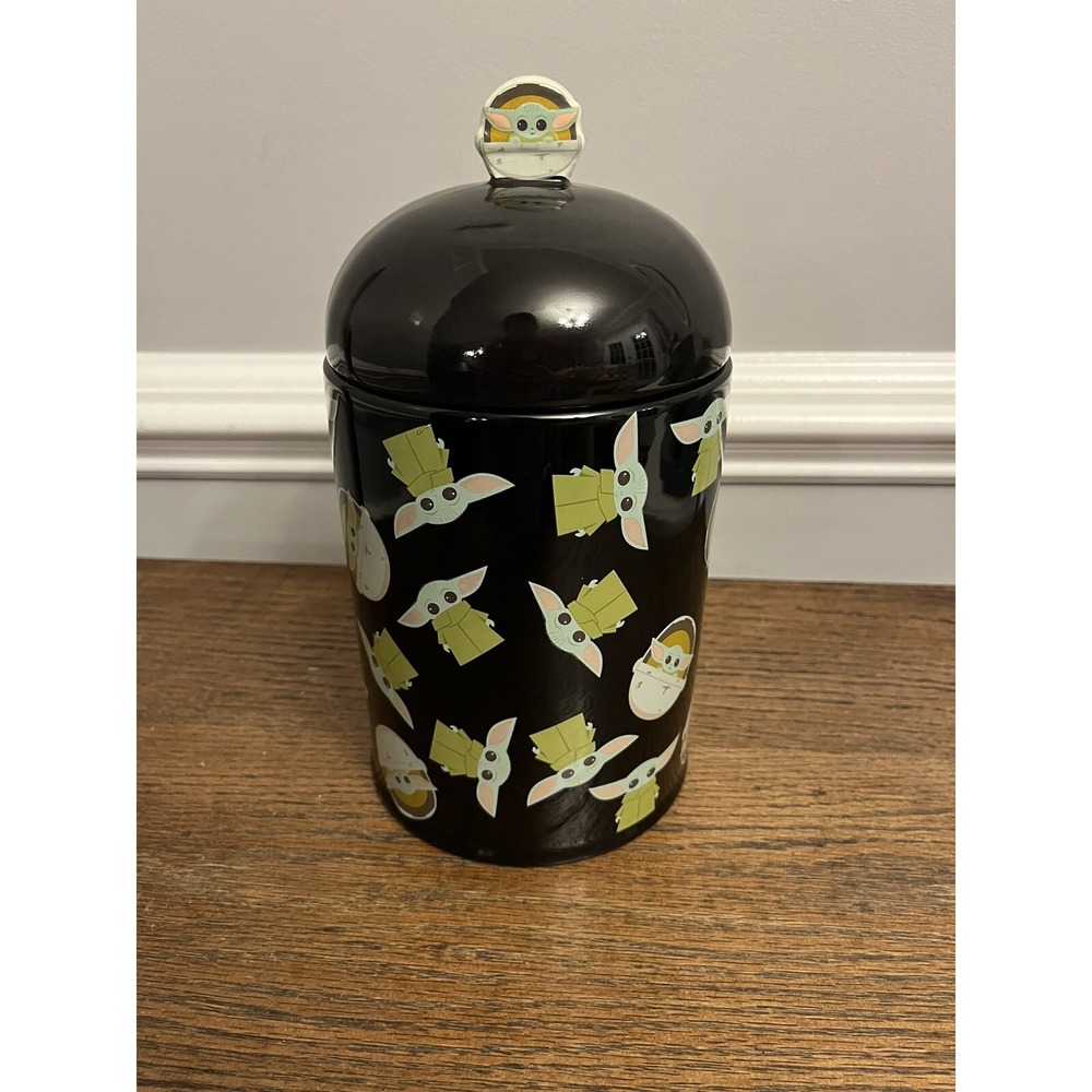 Baby Yoda Ceramic Cookie Jar Canister 10" Tall Mandalorian Disney. Star Wars